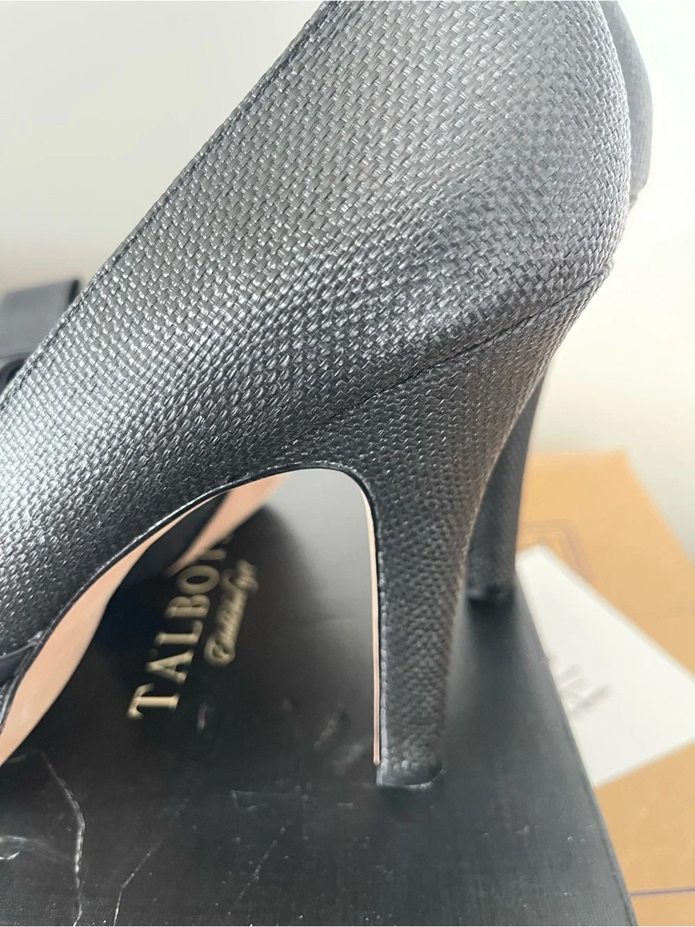 Like New Black Peep-Toe Bow tie Heels